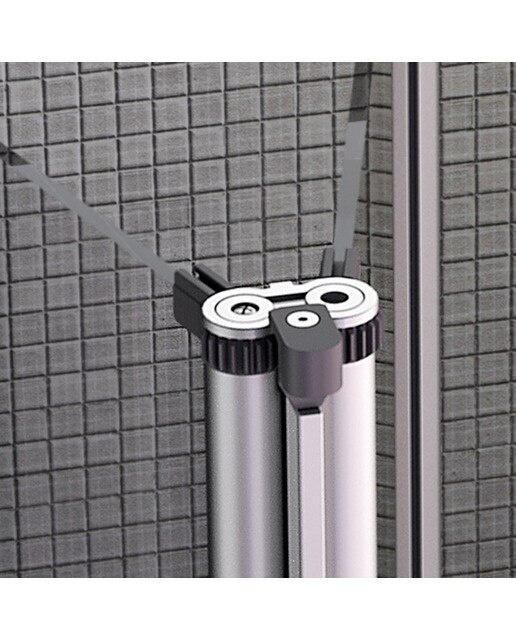 Mampara de ducha plegable izquierda Plus Evolution Giro Duscholux - Plata brillo Mampara de 85,1 cm a 100 cm Plata brillo-2