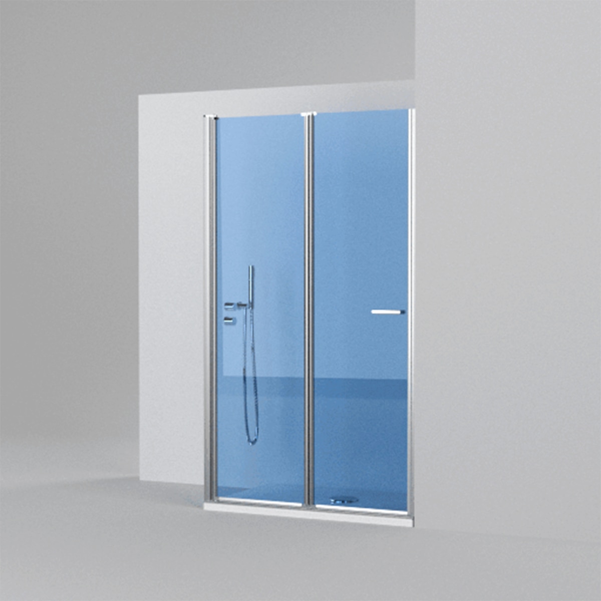 Mampara de ducha plegable derecha Plus Evolution Giro Duscholux - Plata brillo Mampara de 85,1 cm a 100 cm Plata brillo-4