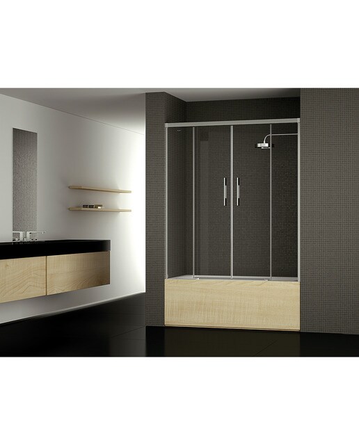 Imagen 0 de Mampara de bañera con 2 puertas abatibles Gredel Duscholux Negro mate