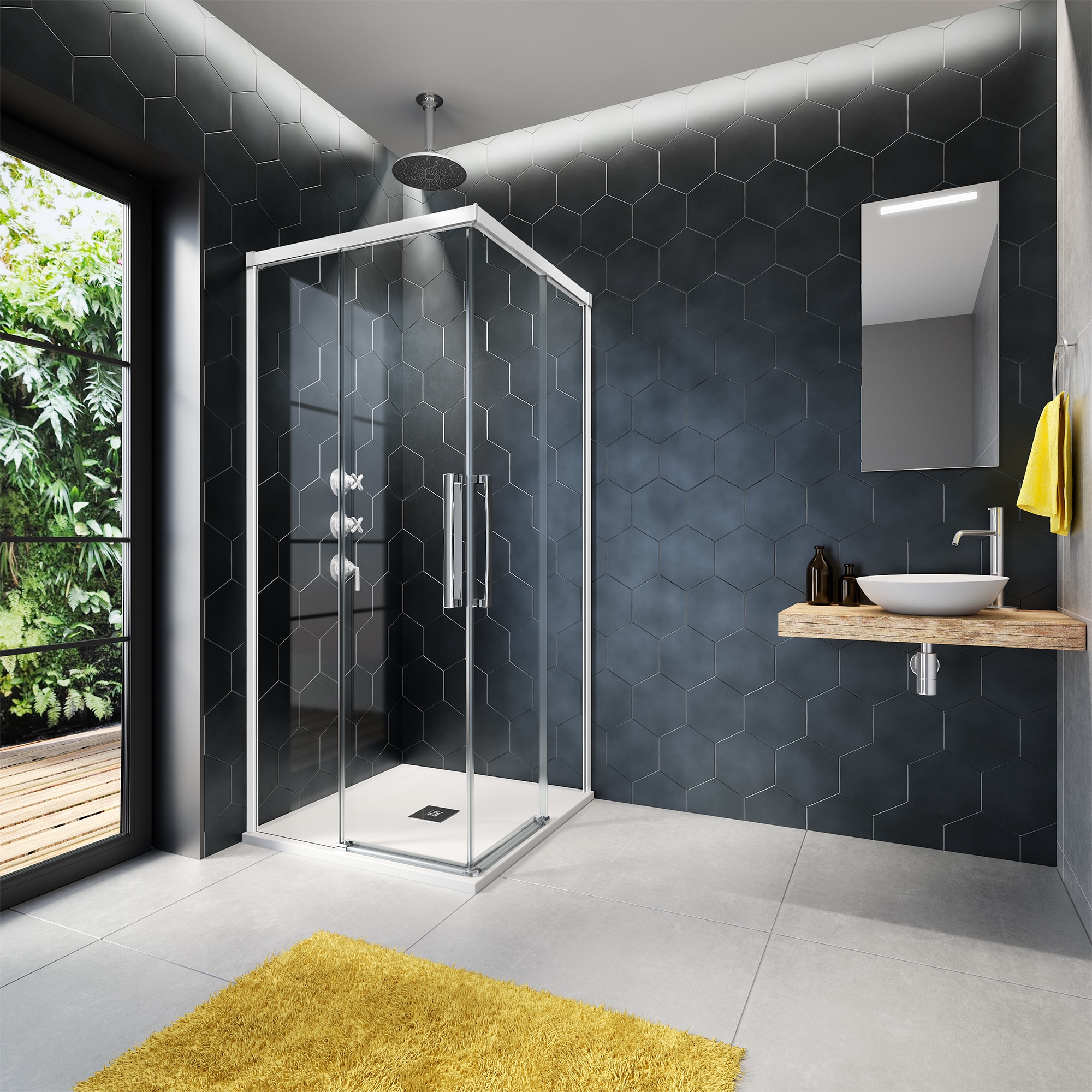 Imagen de Profiltek Hit HI-220 mampara ducha 6 mm 195 cm en OfertitasTOP
