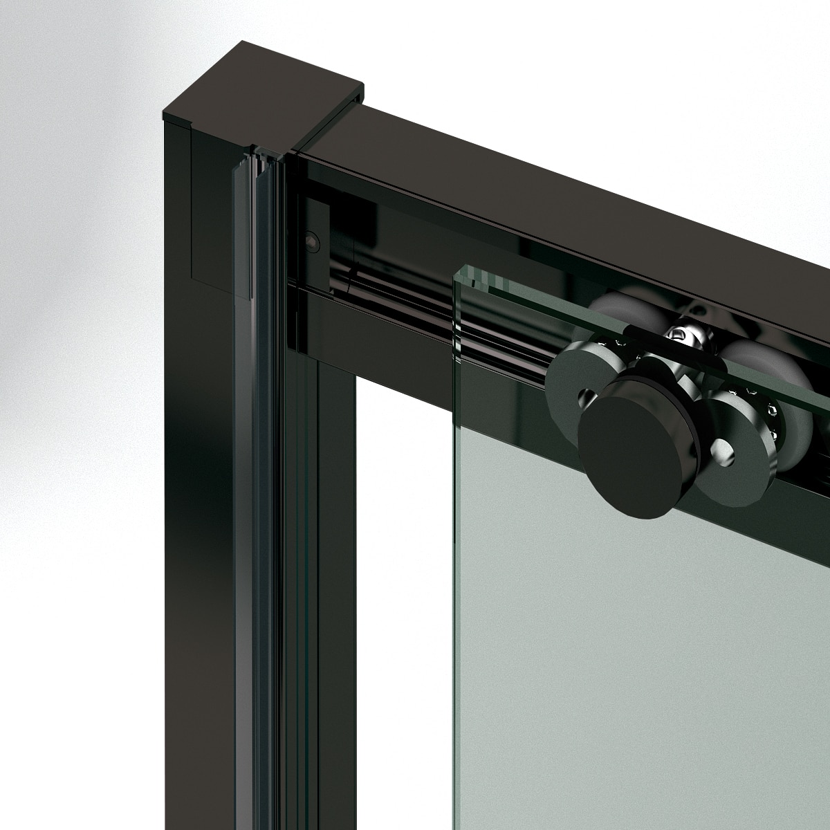 Mampara de ducha frontal Versalles 2P Ibermampara - Negro mate De 96 a100 cm Negro mate-2