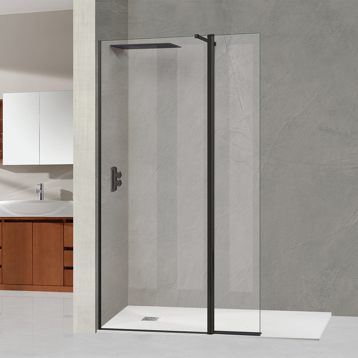 Ibermampara - Mampara de ducha con panel fijo Arizona Sport+F Ibermampara.