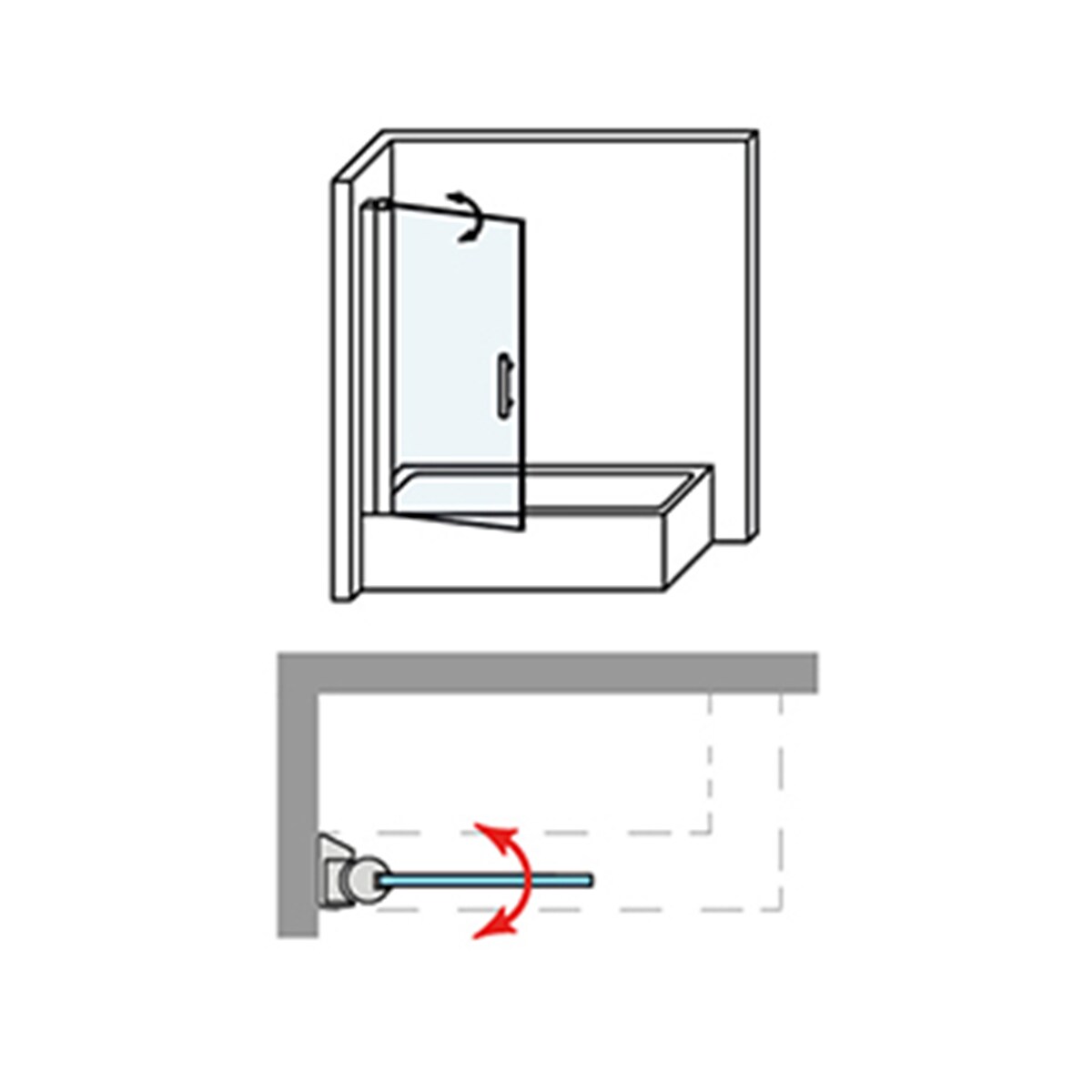 Mampara de bañera abatible Arizona Sport Ibermampara Negro mate-4