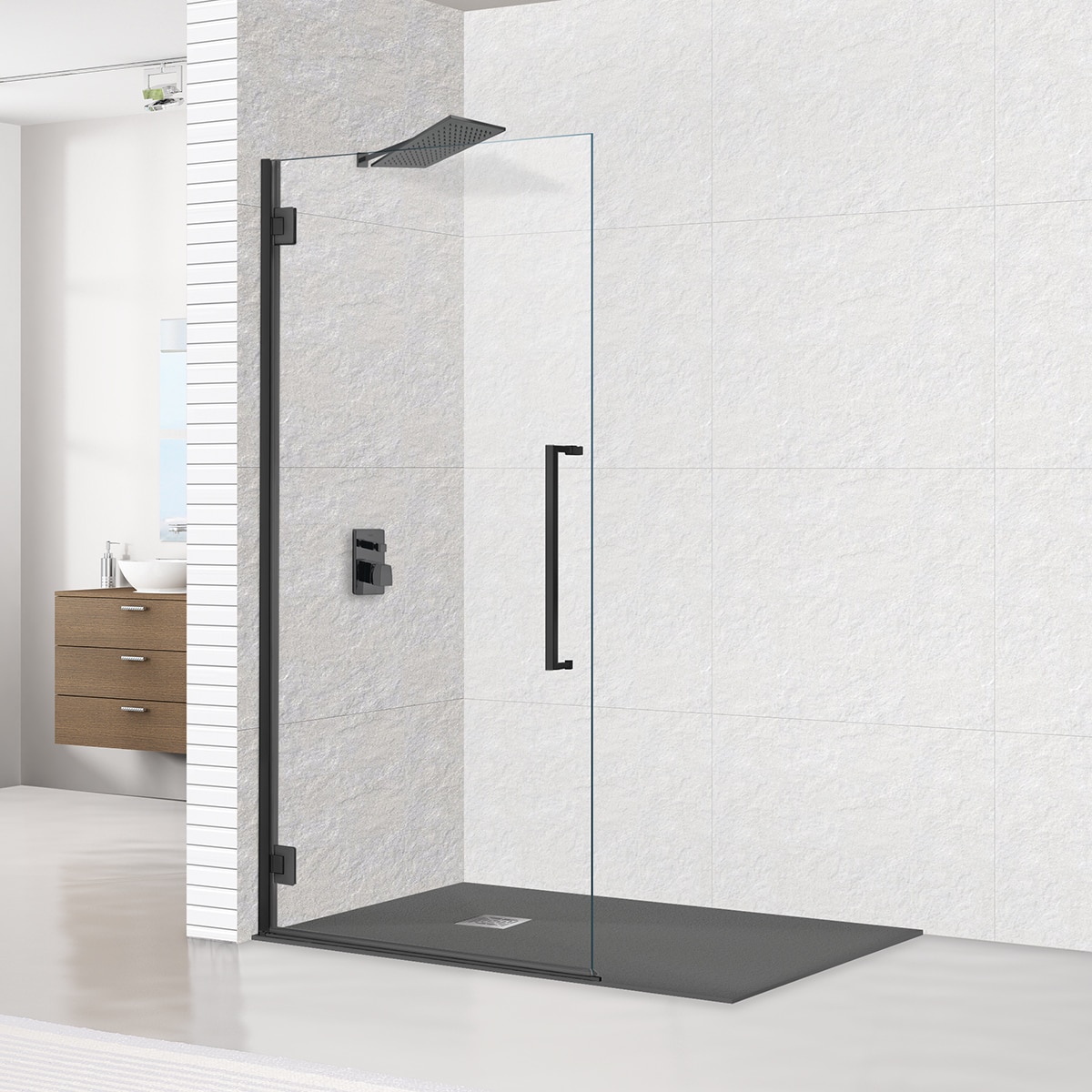 Ibermampara - Mampara de ducha con panel abatile Orión Sport Ibermampara.