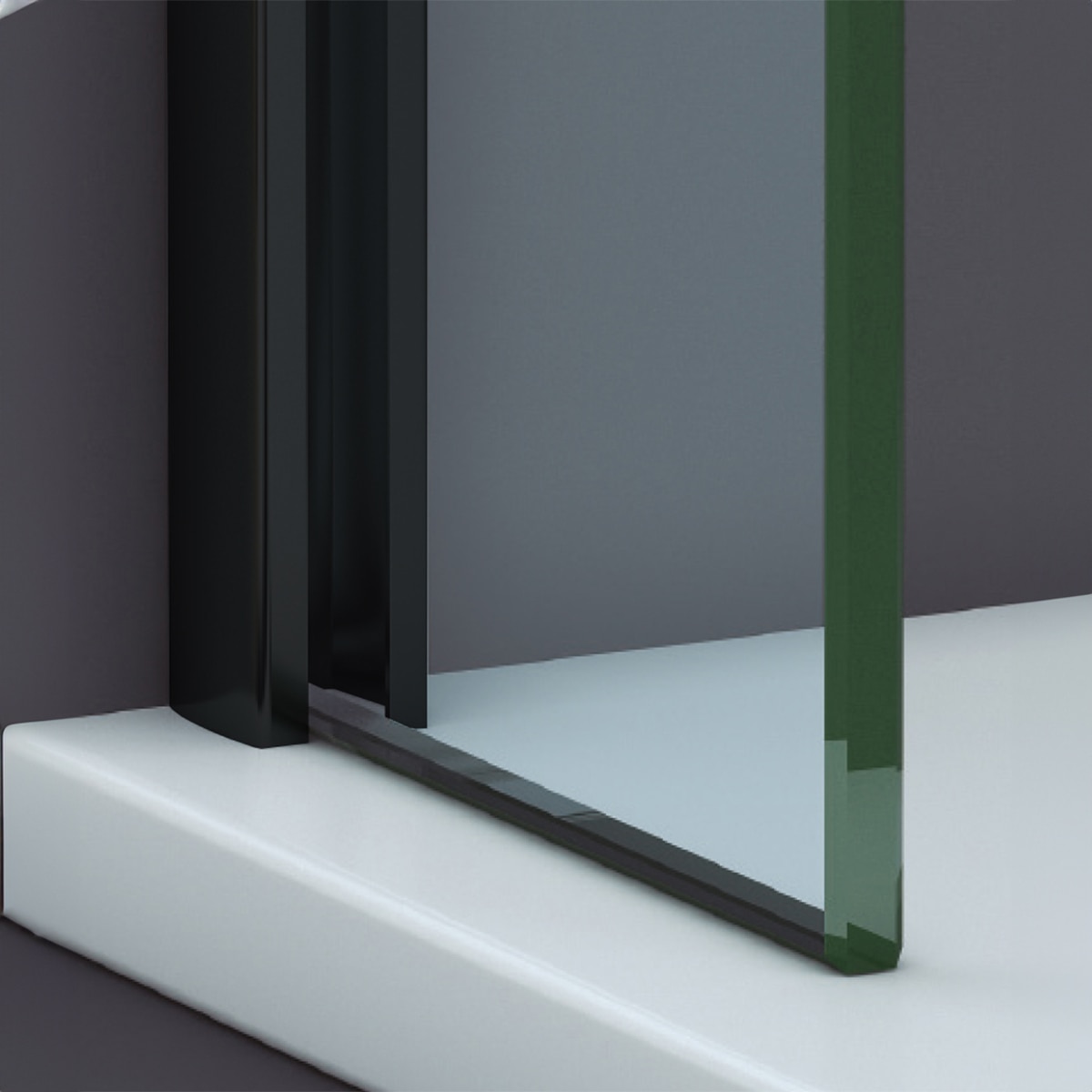 Mampara de ducha con panel fijo Orión Sport+F Ibermampara - Negro mate De 105 cm (70+35) Negro mate-2