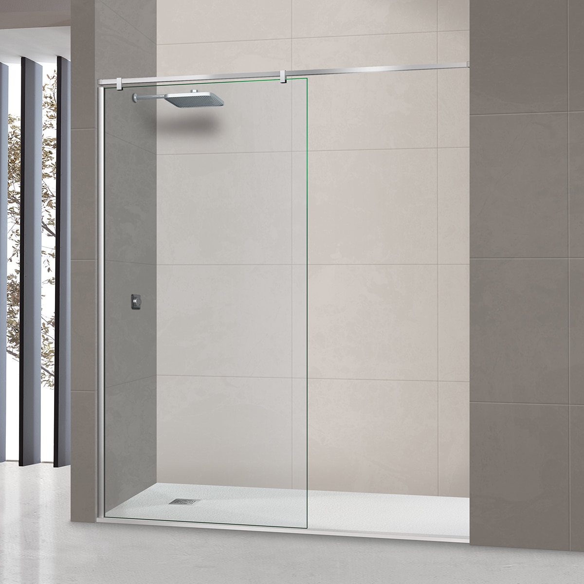 Ibermampara - Mampara de ducha con panel fijo Módena-6 CL Ibermampara.
