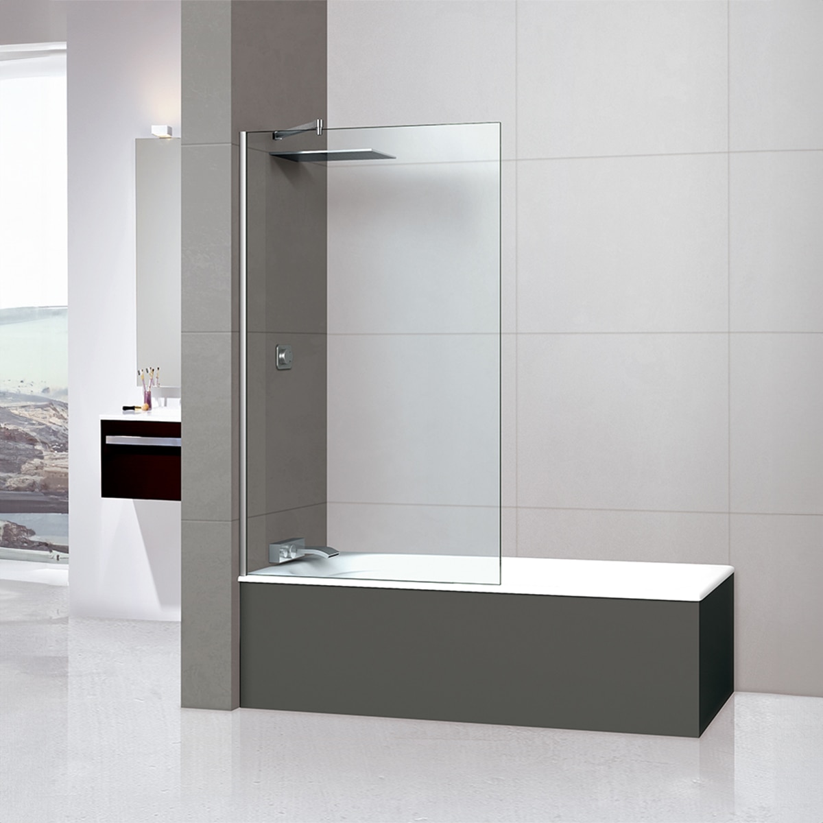 Ibermampara - Mampara de bañera con panel fijo Módena-6 CC Ibermampara.