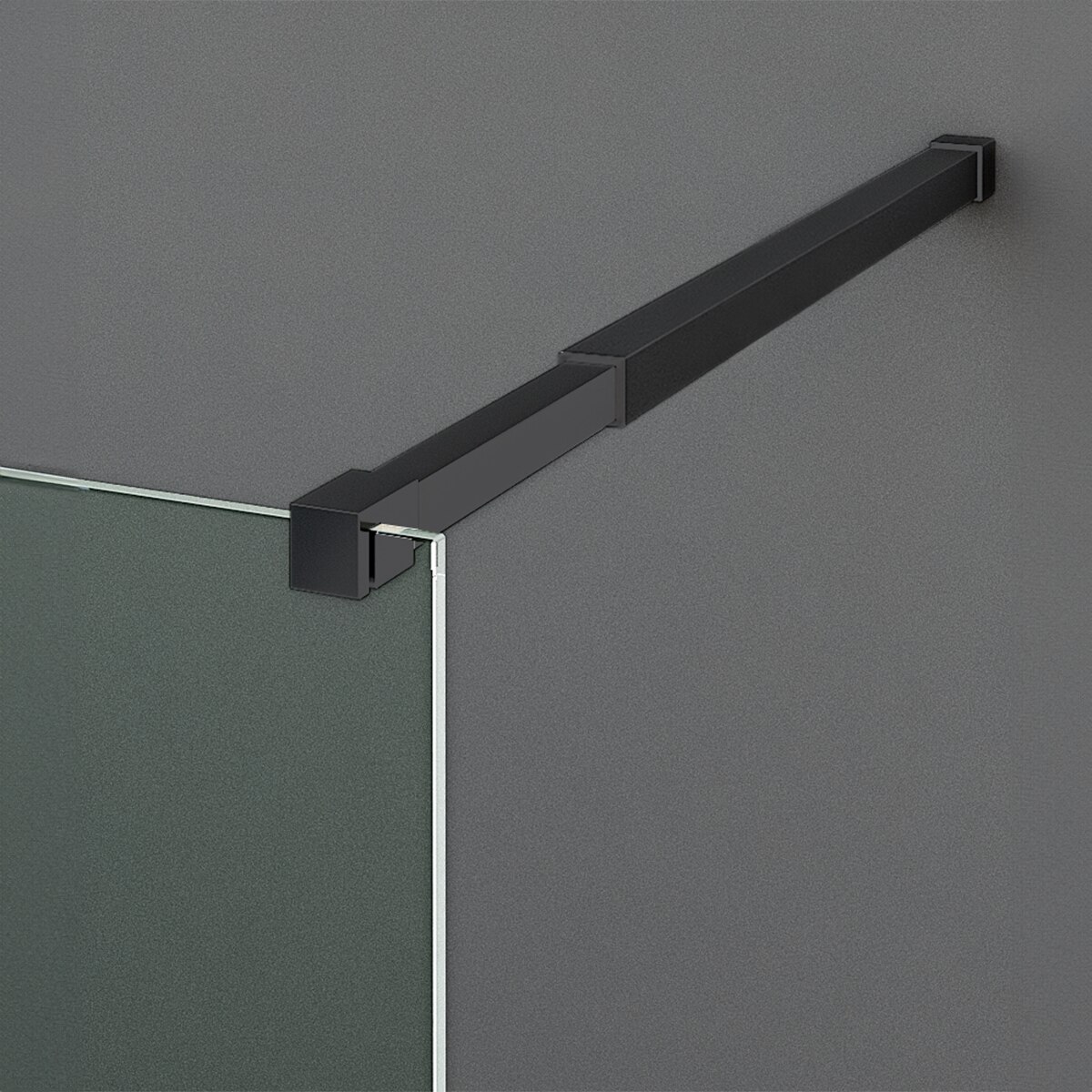 Imagen 3 de Mampara de ducha con panel fijo Módena-6 CC Ibermampara - Negro mate De 80 cm Negro mate