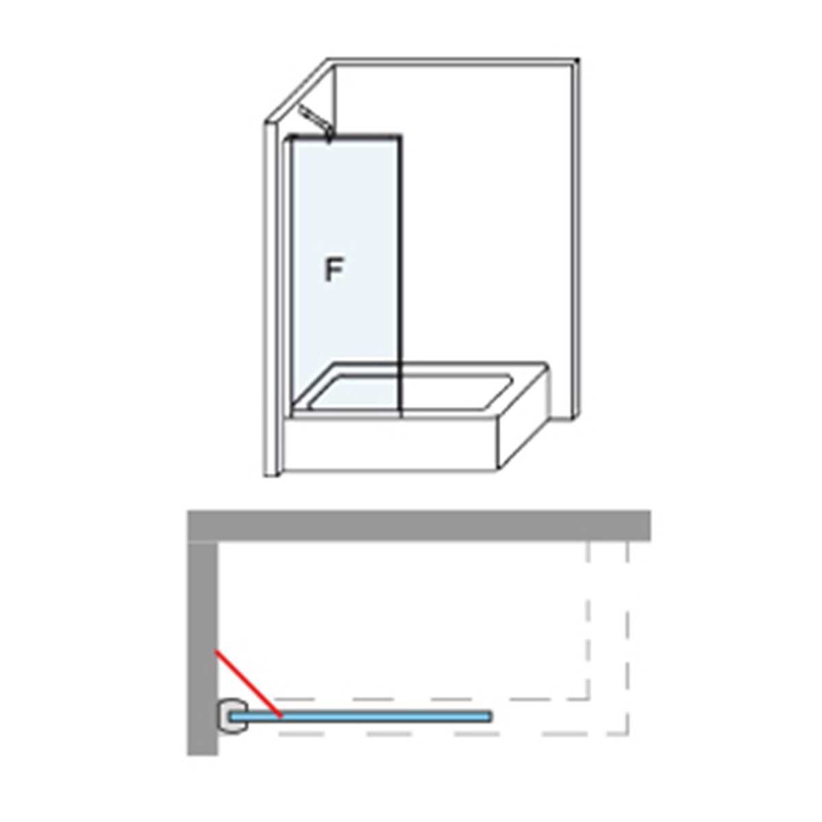 Imagen 4 de Mampara de bañera con panel fijo Módena-6 CC Ibermampara - Negro mate 80 cm Negro mate