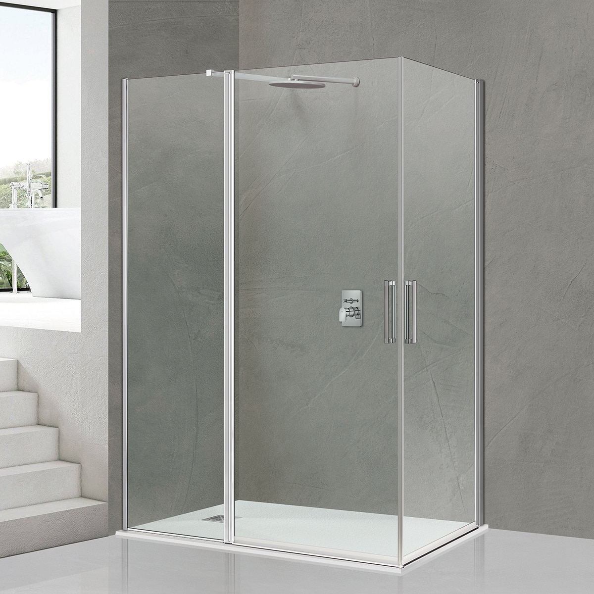 Imagen de Ibermampara Arizona Mampara 6 mm 198 cm Cromo 🚿 en OfertitasTOP
