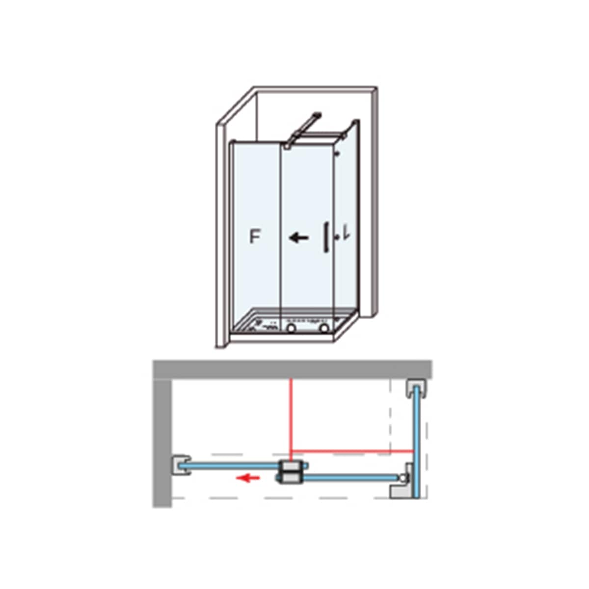 Mampara de ducha angular 2PL Bristol Ibermampara Cromo-5