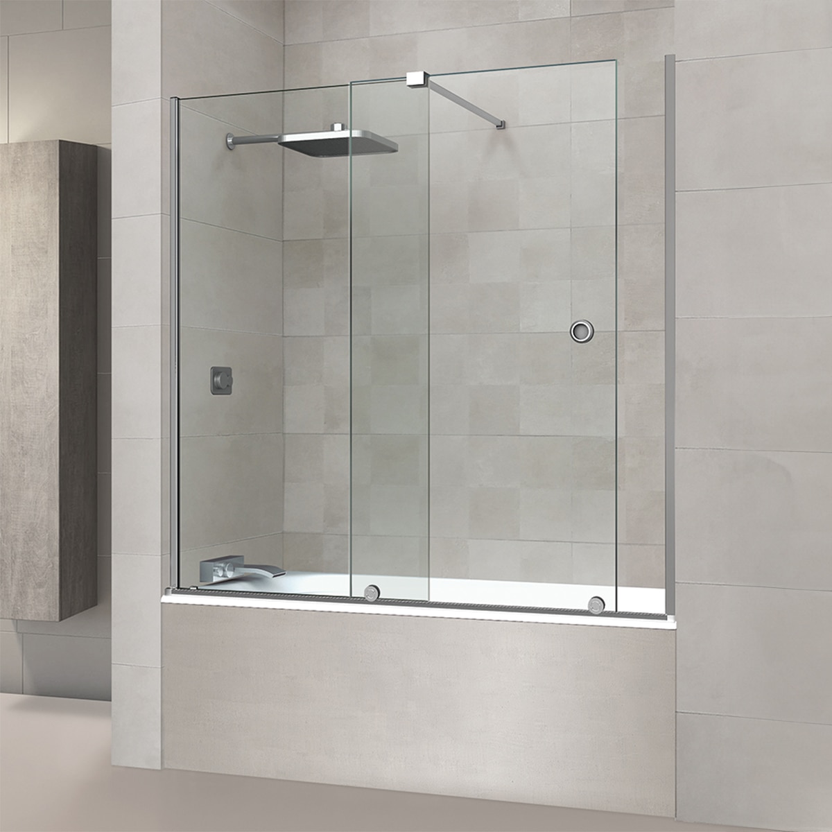 Mampara de bañera frontal Britania 2P Ibermampara - Acero De 160,1 a 180 cm Acero-1