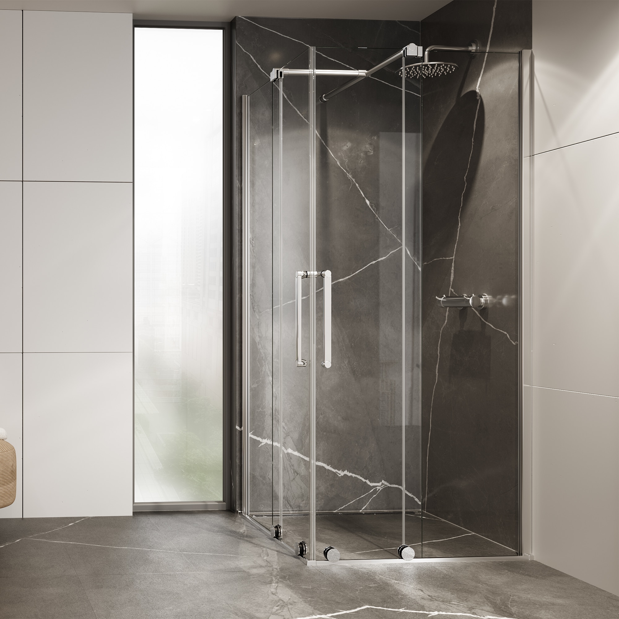 Imagen de Profiltek Vanity mampara 8 mm 195 cm vidrio en OfertitasTOP