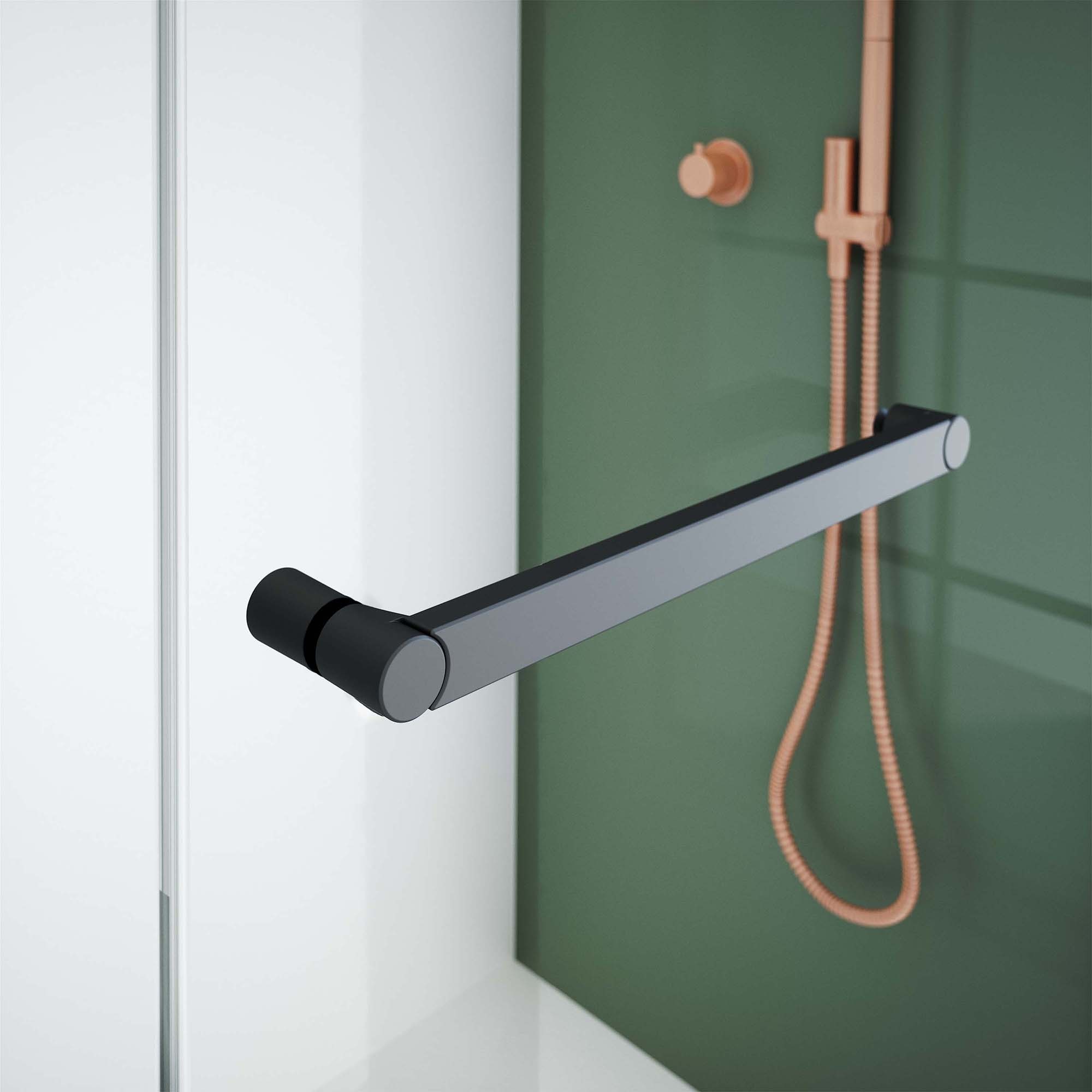 Imagen 3 de Mampara de ducha frontal Vanity VY-225 Profiltek - Negro mate De 135 a 140 cm Negro mate