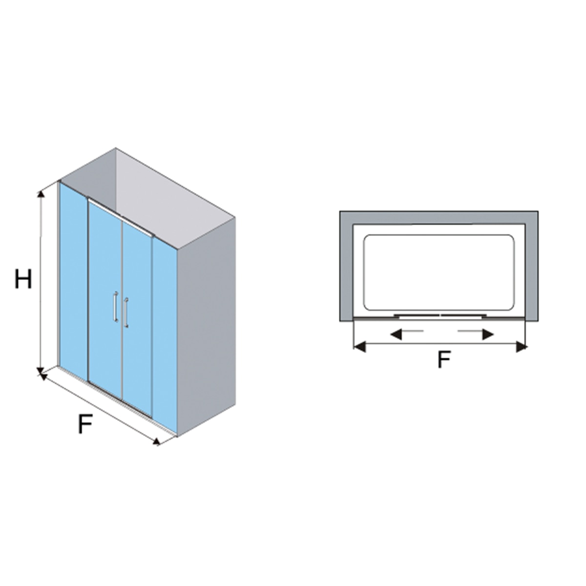 Mampara de ducha frontal Vita VA-225 Profiltek - Cromo De 110 a 140 cm Cromo-4
