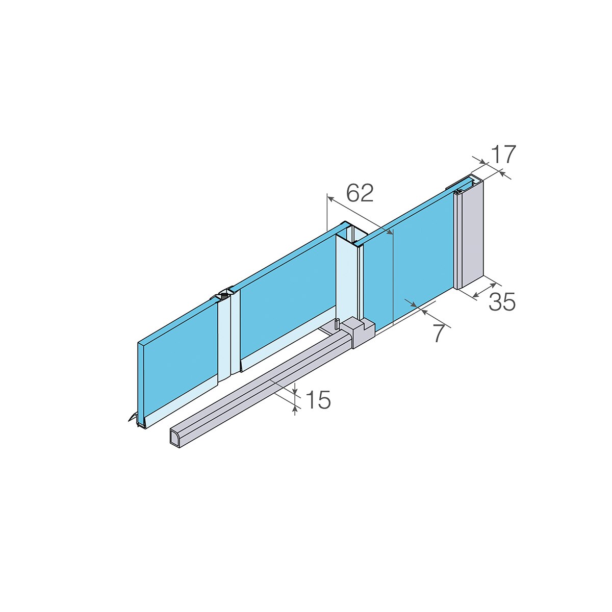 Mampara de ducha frontal Vita VA-225 Profiltek - Blanco mate De 110 a 140 cm Blanco mate-5