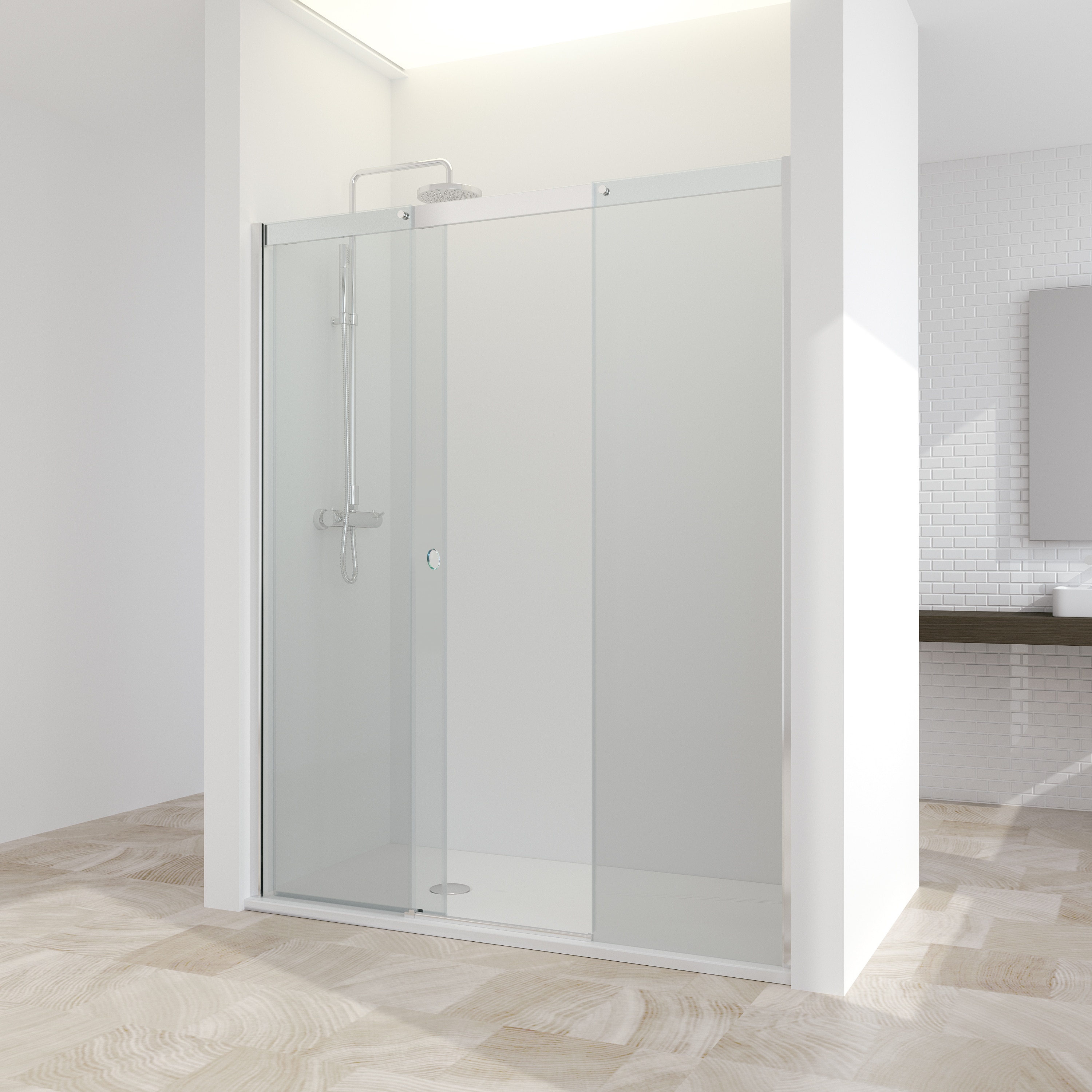 Mampara de ducha frontal Vita VA-230 Profiltek - Cromo De 115 a 140 cm Cromo-1