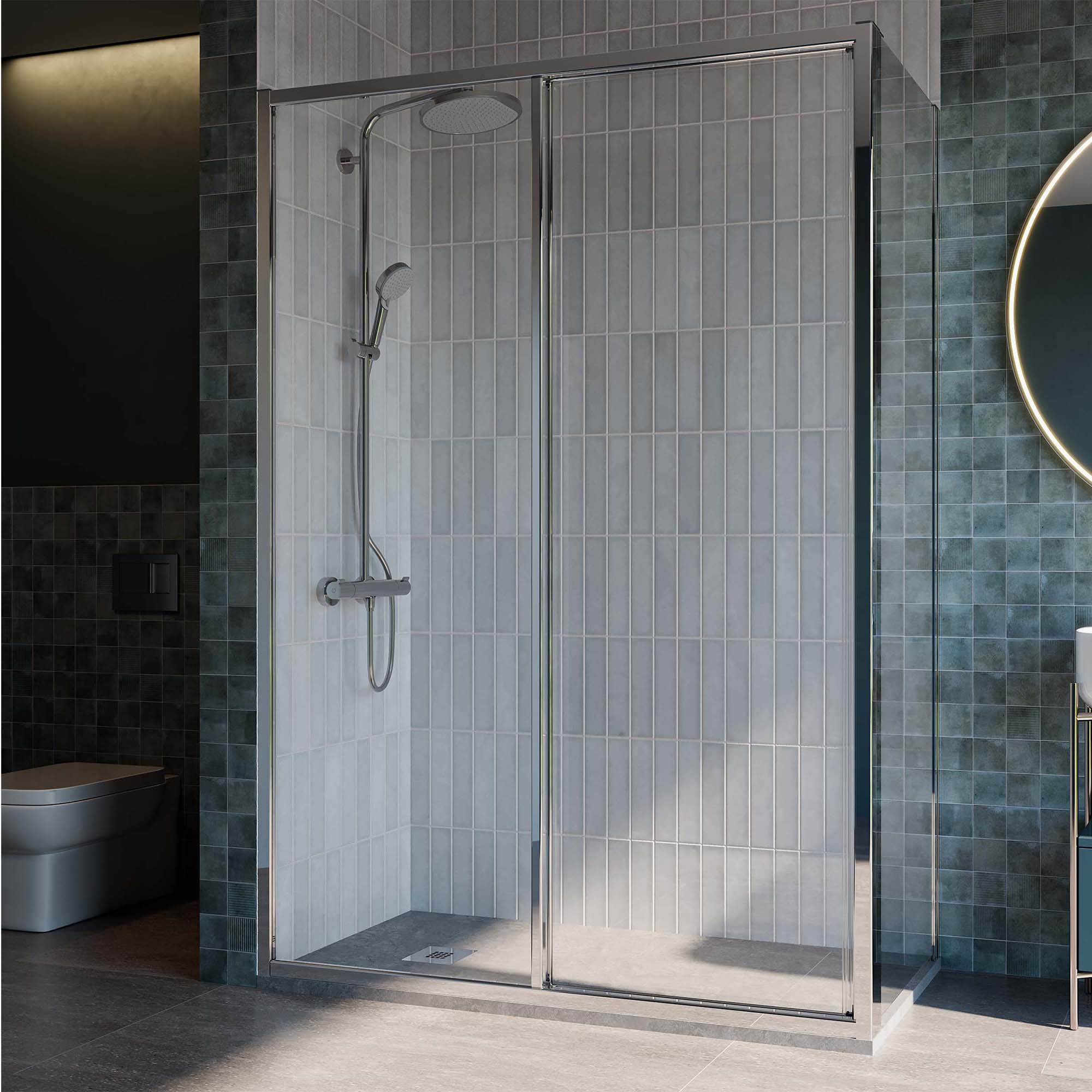 Mampara Ducha angular Ecodux EC-217 Profiltek Cromo De 78 a 140 cm Cromo-1