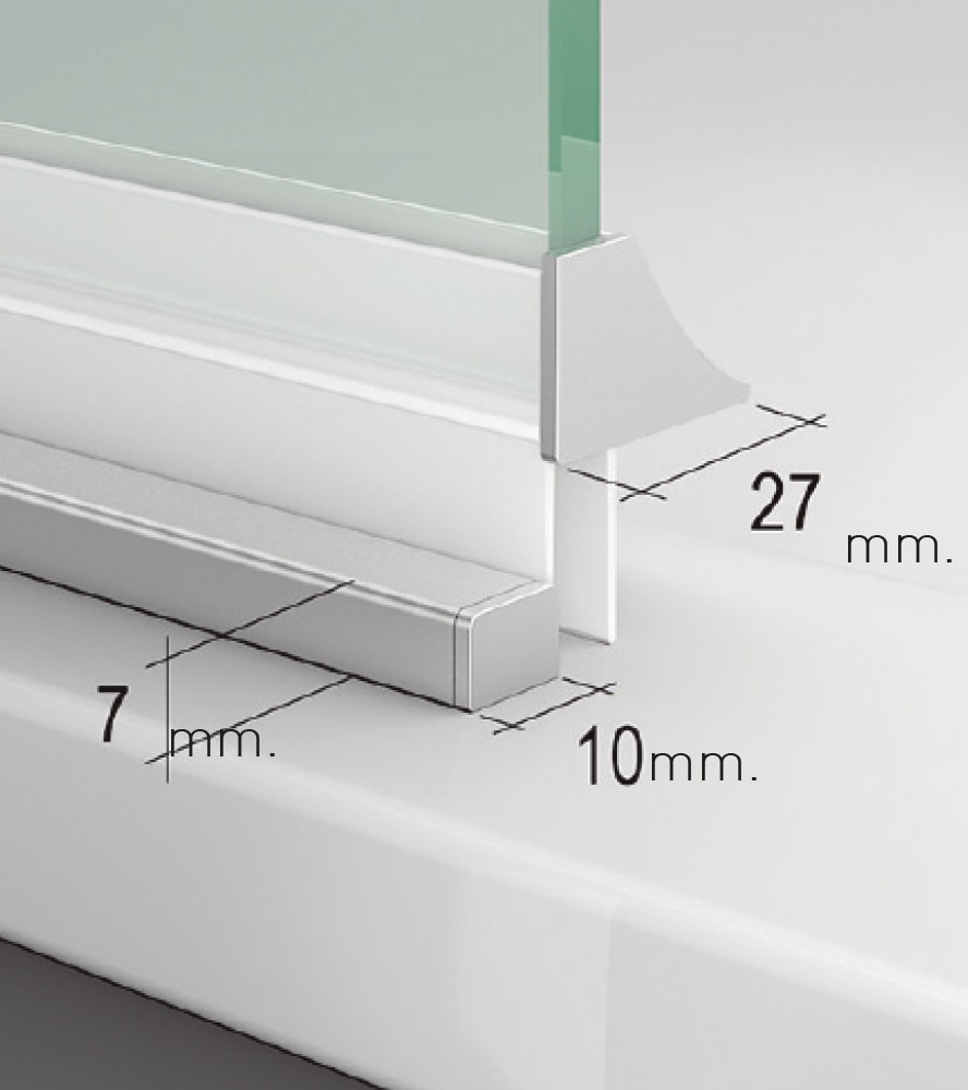 Mampara de ducha con panel fijo Orión Sport+F Ibermampara - Cromo De 115 cm (80+35) Cromo-4