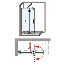 Mampara de ducha con panel fijo Orión Sport+F Ibermampara - Cromo De 115 cm (80+35) Cromo-5