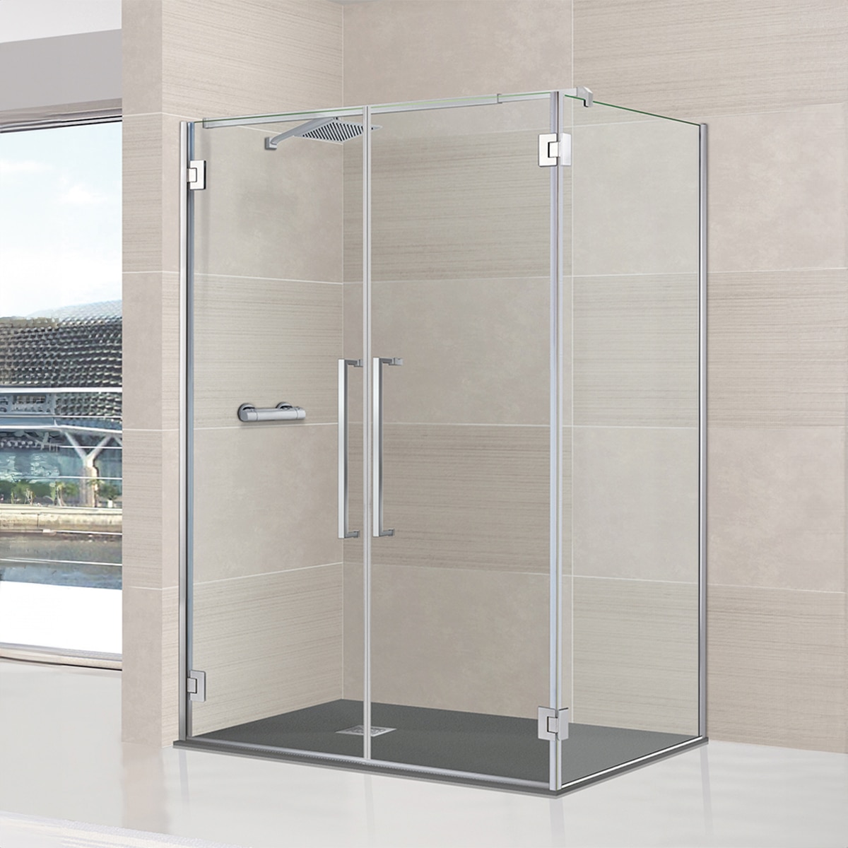 Imagen de Ibermampara Orión 2PL mampara 195 cm vidrio 8 mm en OfertitasTOP