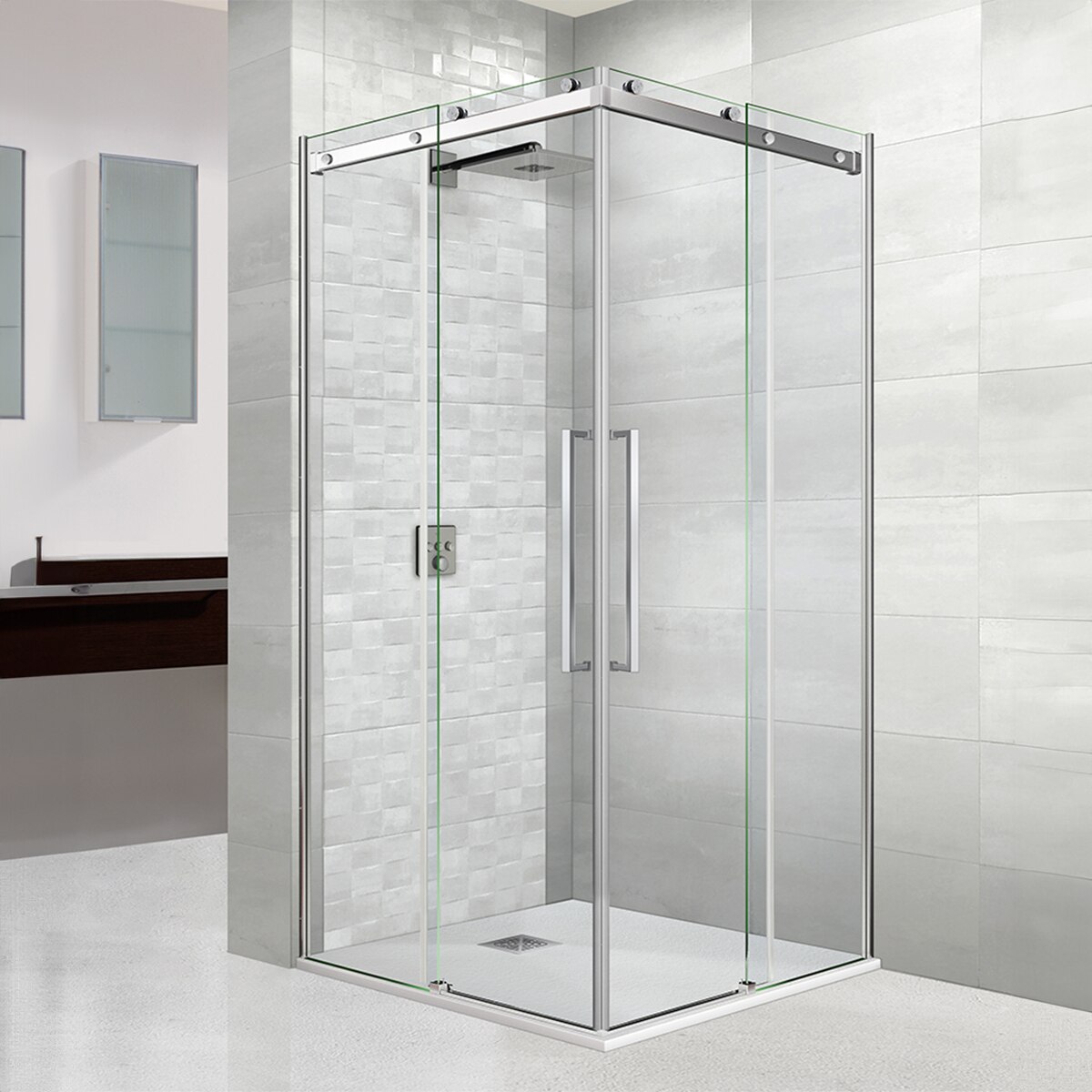 Imagen de Ibermampara Elegance Angular Mampara 195 cm, 6 mm vidrio en OfertitasTOP