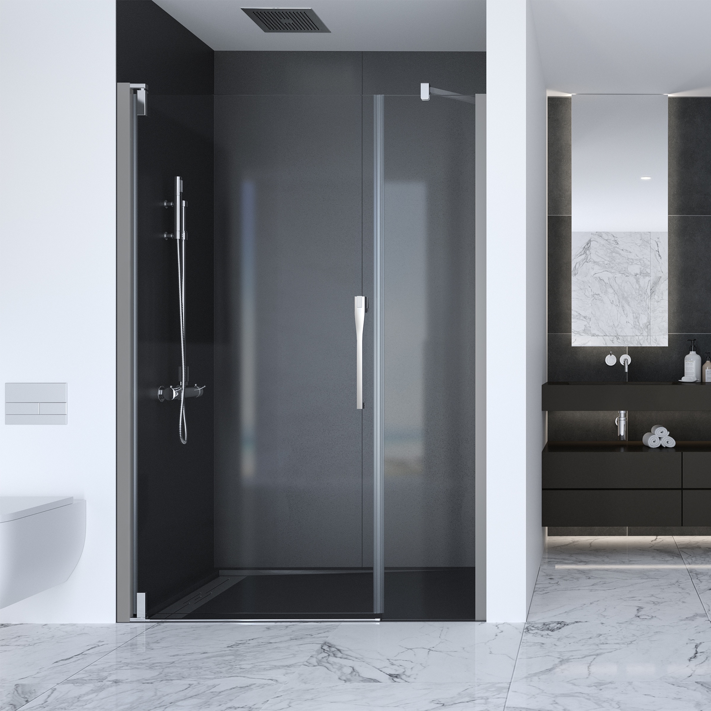 Imagen 1 de Mampara de ducha frontal Keisy KE-205 Profiltek - Plata De 55 a 90 cm Plata