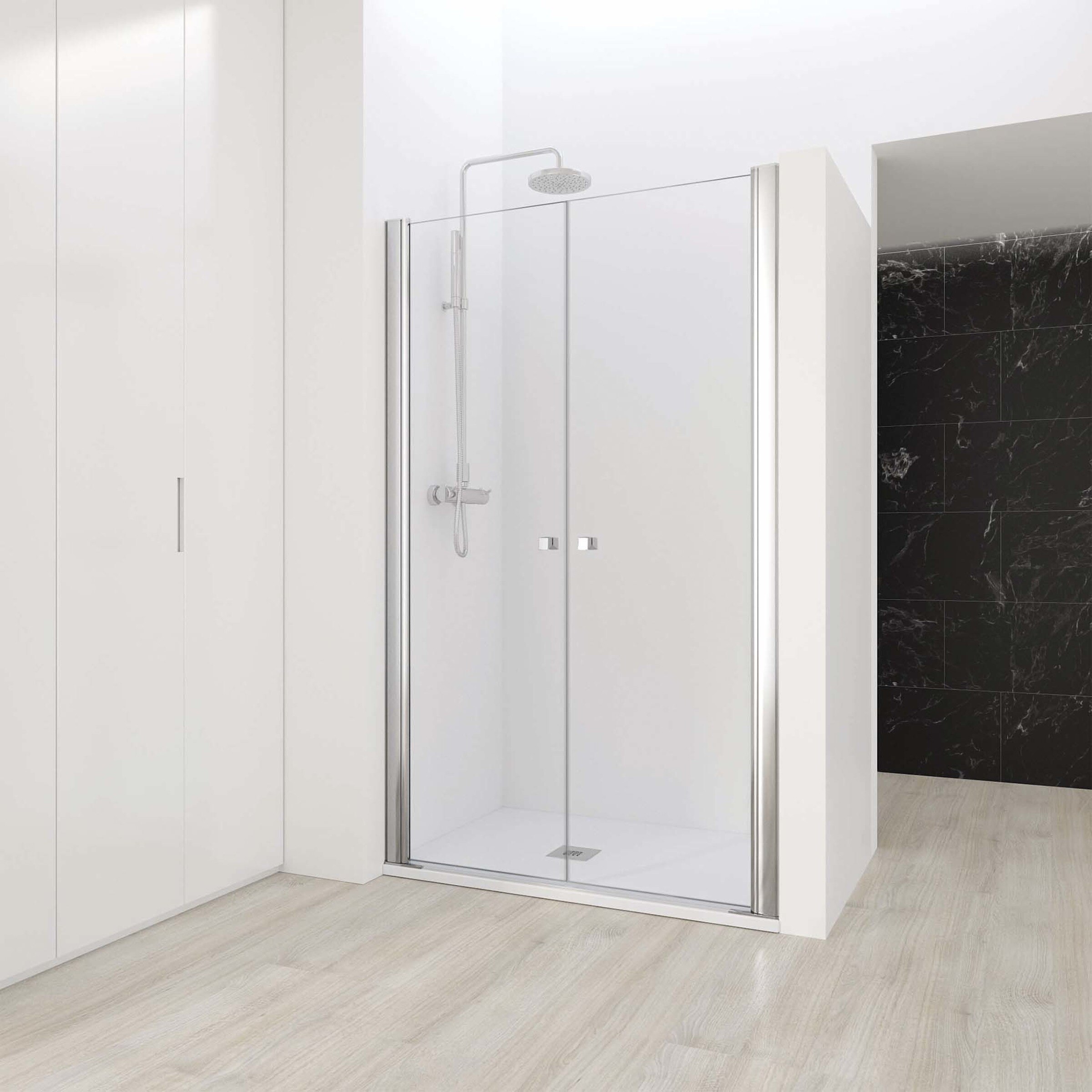 Mampara de ducha frontal Arcoiris Plus AC-207 Profiltek - Plata brillo De 111 a 140 cm Plata brillo-1