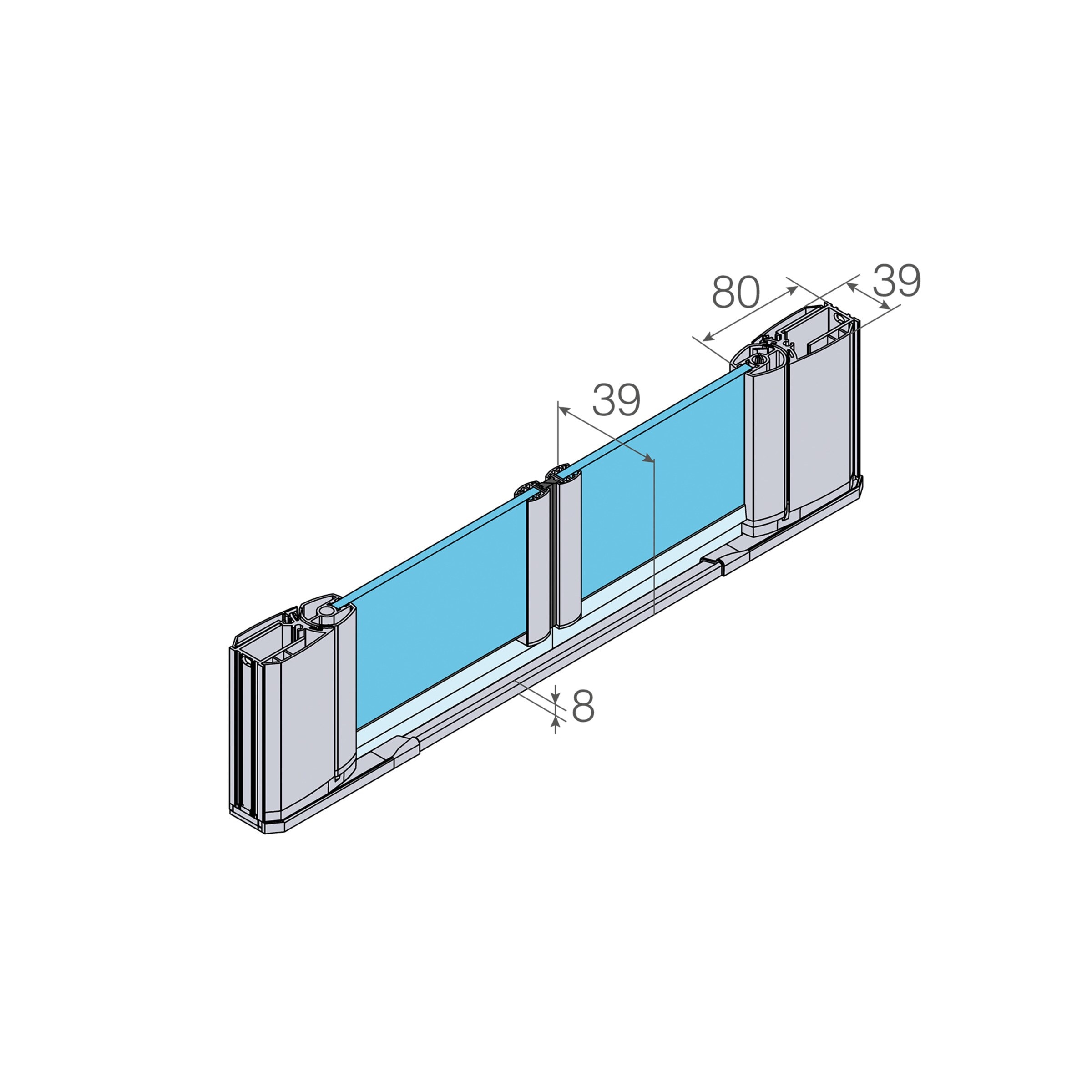Mampara de ducha frontal Arcoiris Plus AC-207 Profiltek - Plata De 111 a 140 cm Plata-5