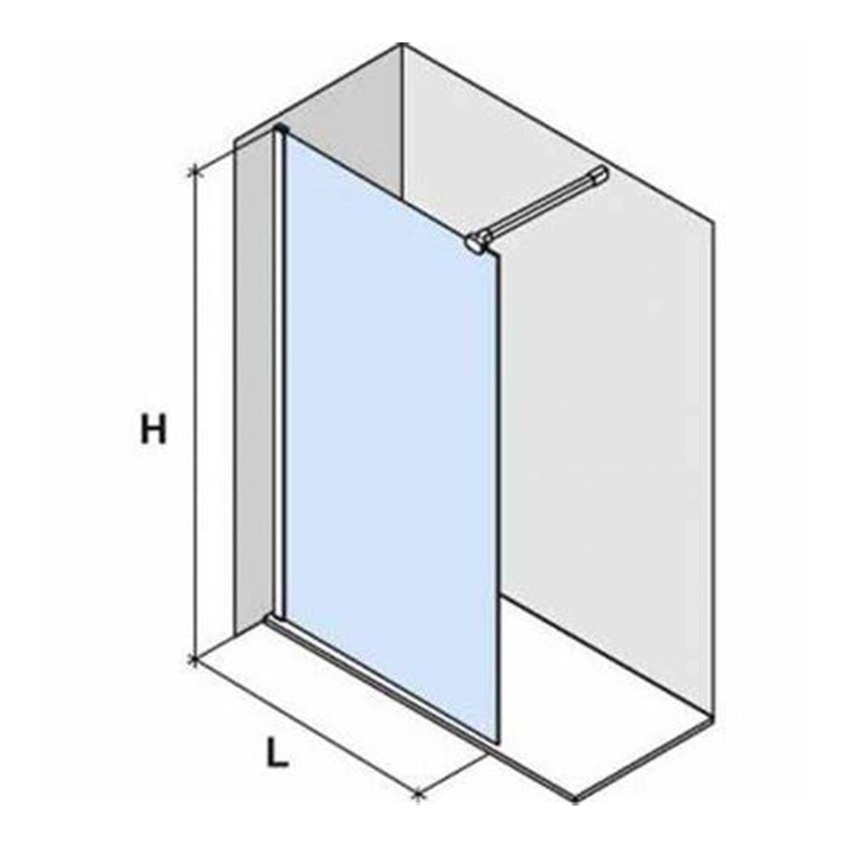 Mampara de ducha con panel fijo  Fado V-6 Profiltek Plata brillo-4