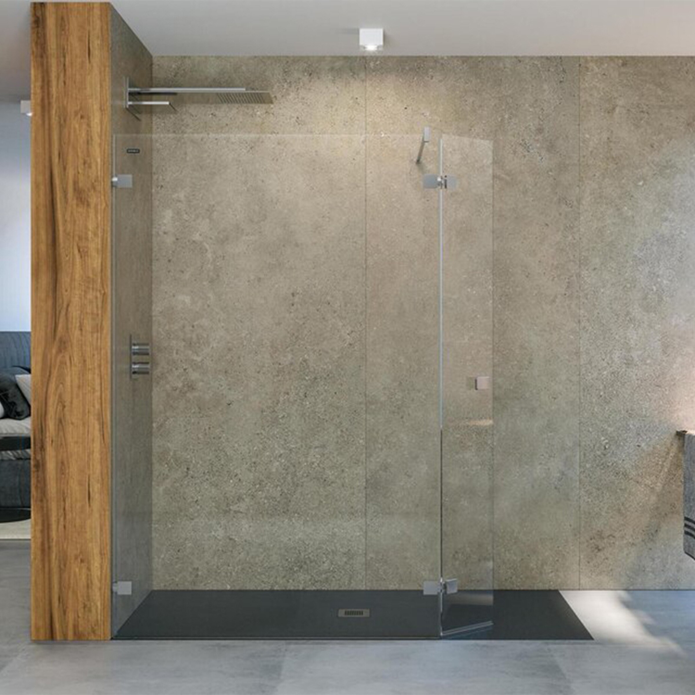 Imagen 0 de Panel fijo+ 1/2 puerta Ducha D3 Essence Izquierdo Duscholux Platino