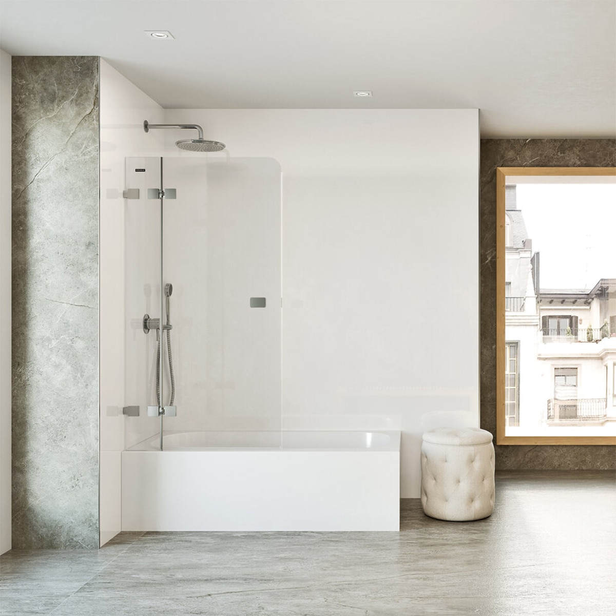 Panel abatible Bañera D3 Essence 1F + 1P Izquierdo Duscholux - Platino De 70 a 80 cm Platino-1