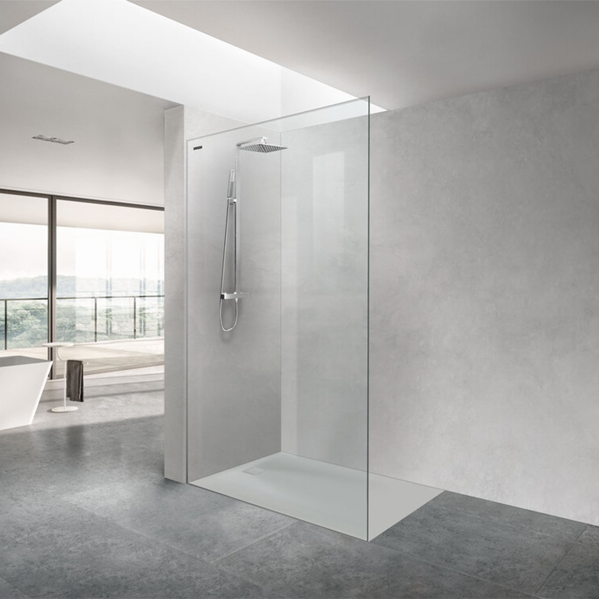 Panel fijo Ducha D5 Air Izquierdo Duscholux - Gris De 60 a 100 cm Gris-1