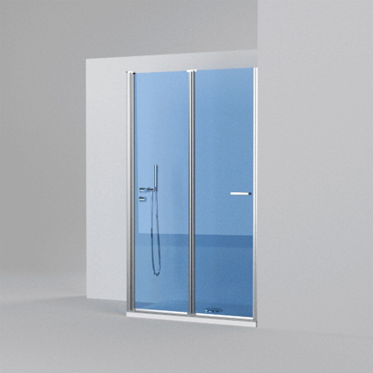 Imagen 5 de Mampara Ducha frontal D2 Swing 2P Izquierda Duscholux - Plata brillo De 85,1 a 100 cm Plata brillo
