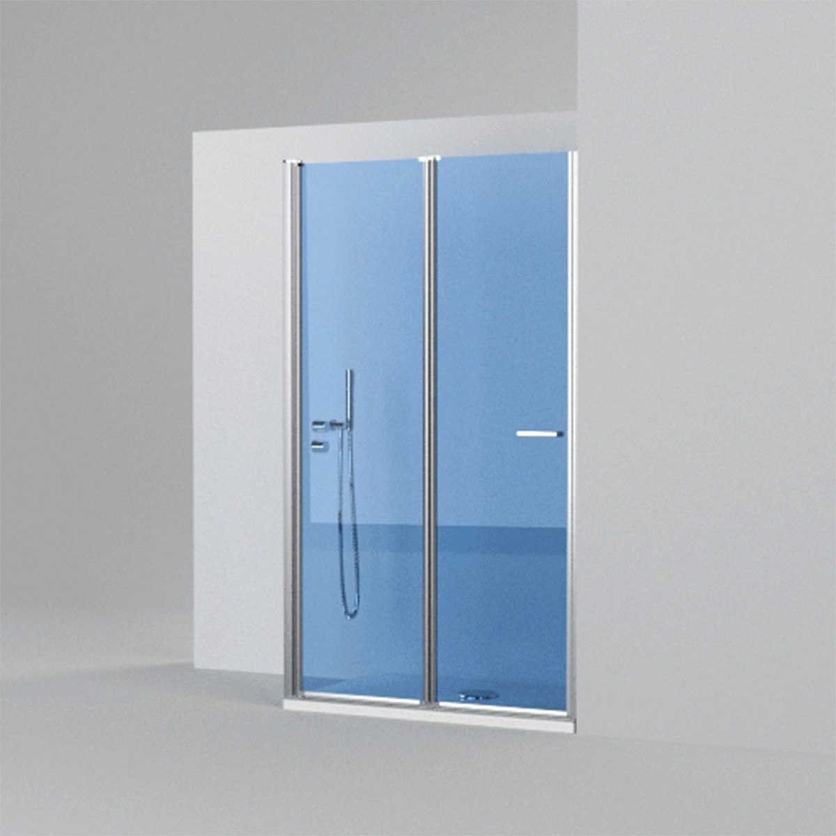 Mampara Ducha frontal D2 Swing 2P Derecha Duscholux - Plata brillo De 85,1 a 100 cm Plata brillo-5