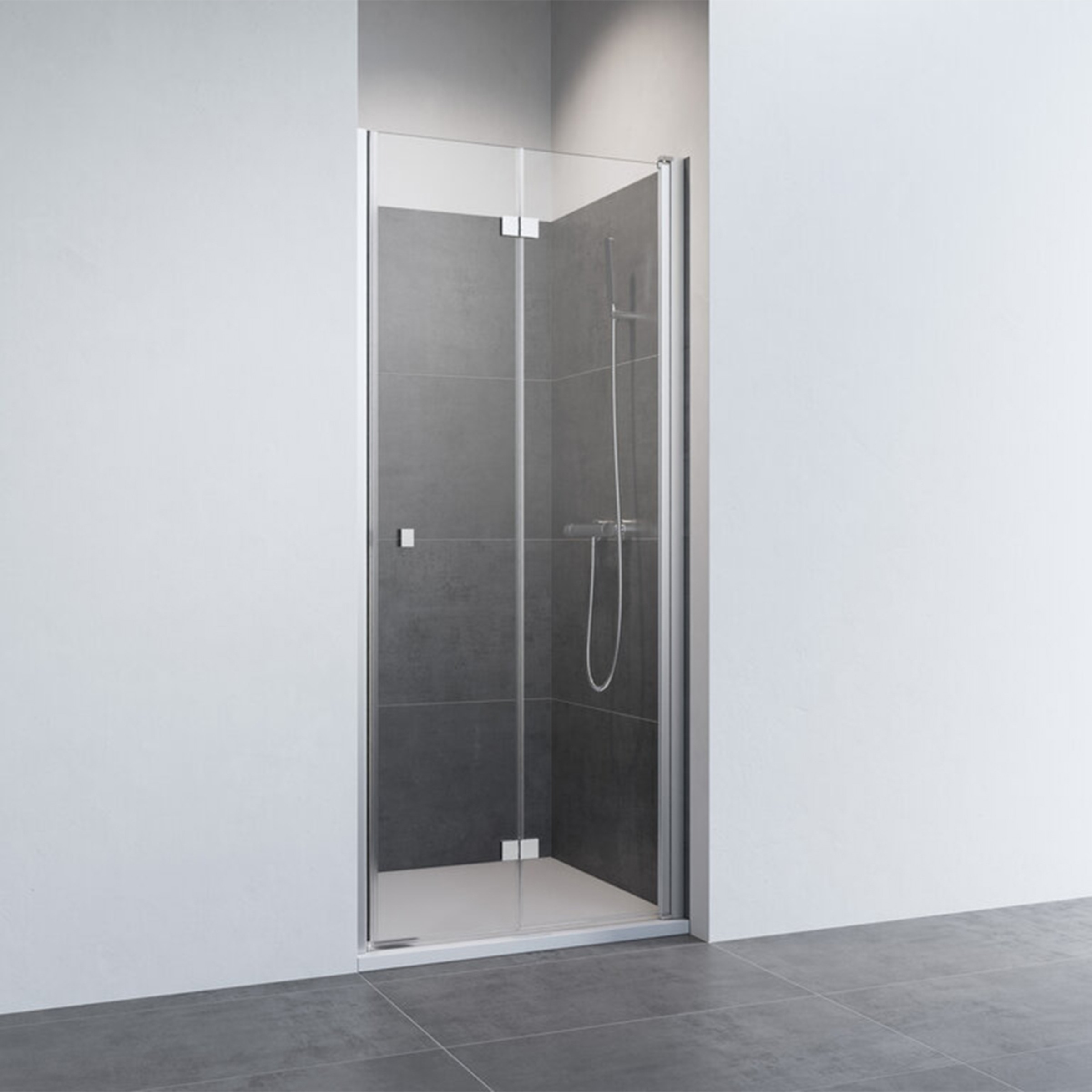 Imagen 0 de Mampara Ducha frontal D2 Swing 2P Derecha Duscholux Plata brillo