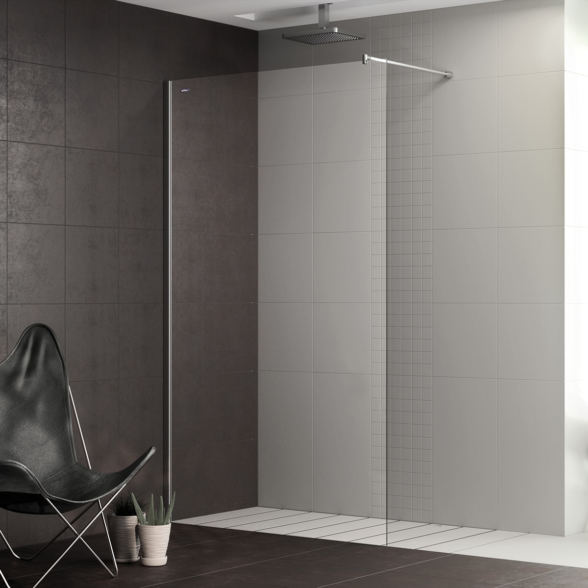 Panel fijo Ducha D1 Mode Duscholux - Plata brillo De 79,5 a 80,5 cm Plata brillo-1