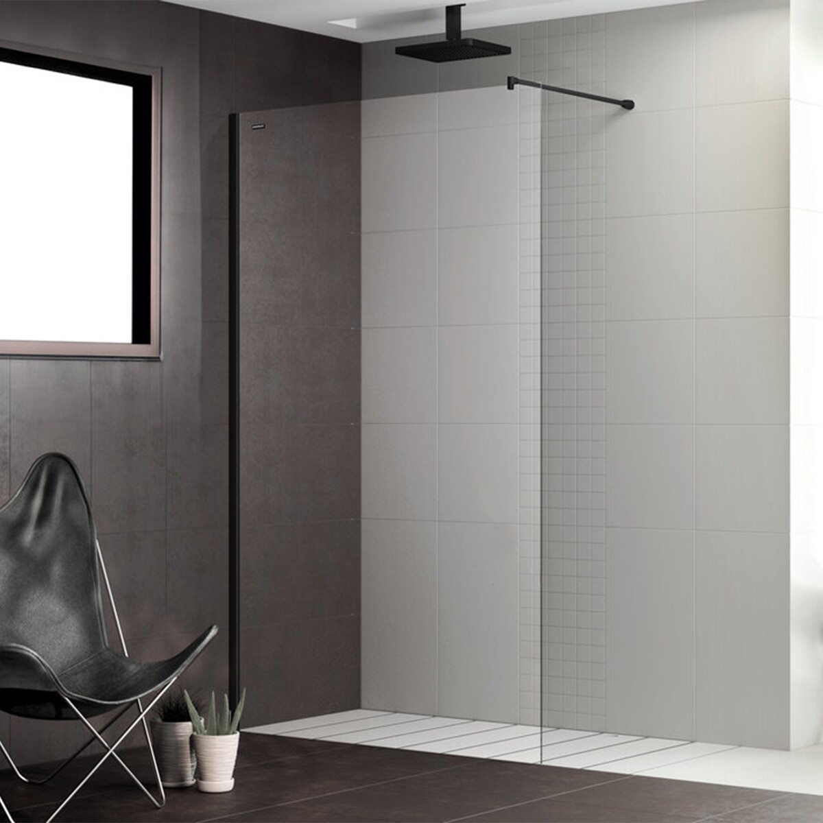 Panel fijo Ducha D1 Mode Duscholux Negro mate-1