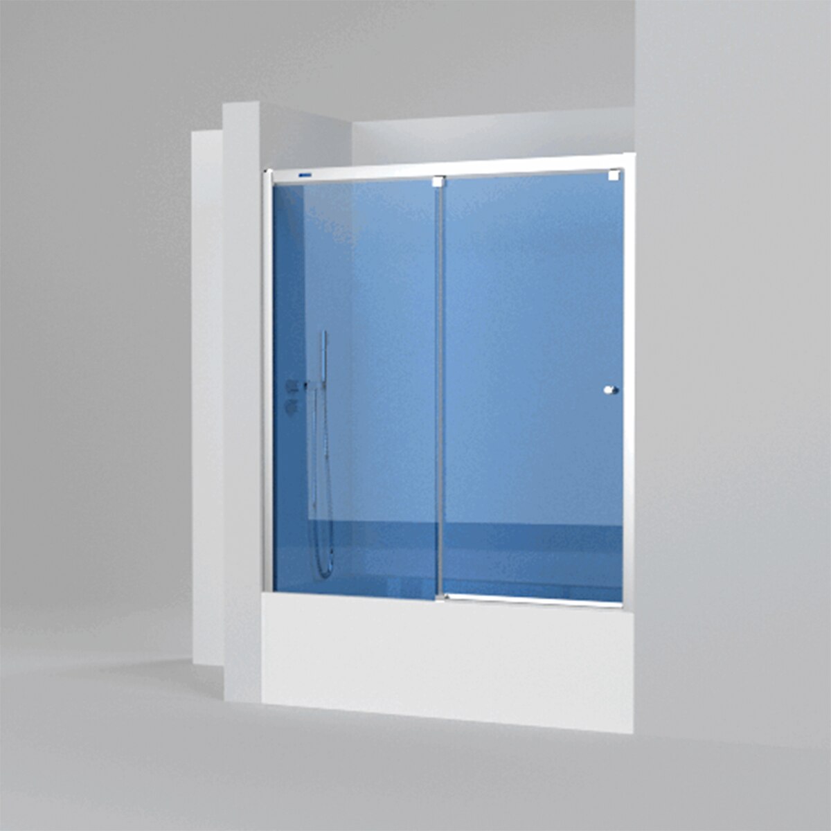 Mampara Bañera frontal D3 Gredel 1F+1P Derecha Duscholux Negro mate De 105 a 140 cm Negro mate-4