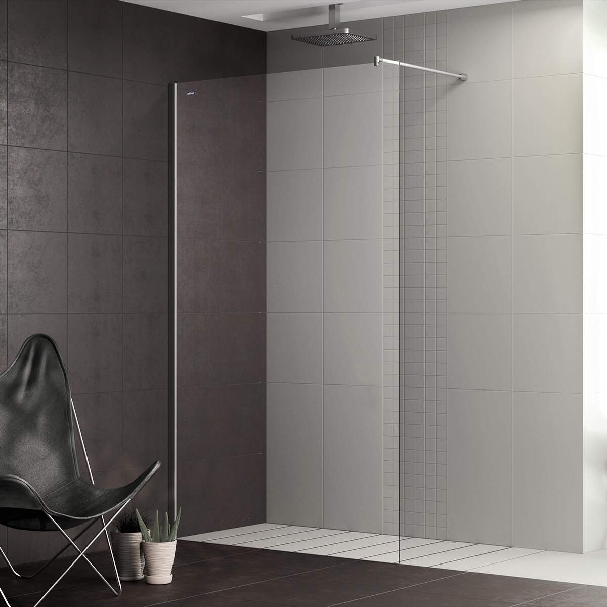 Panel fijo Ducha D0 Basic Duscholux - Plata brillo De 137,5 a 138,5 cm Plata brillo-1