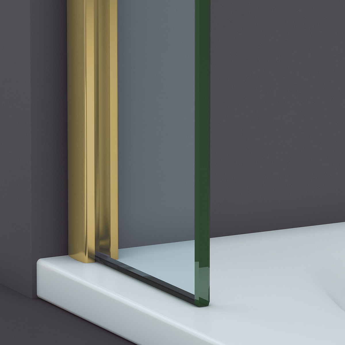 Imagen 2 de Mampara de ducha con panel fijo Módena-6 CC Ibermampara - Oro De 80 cm Oro