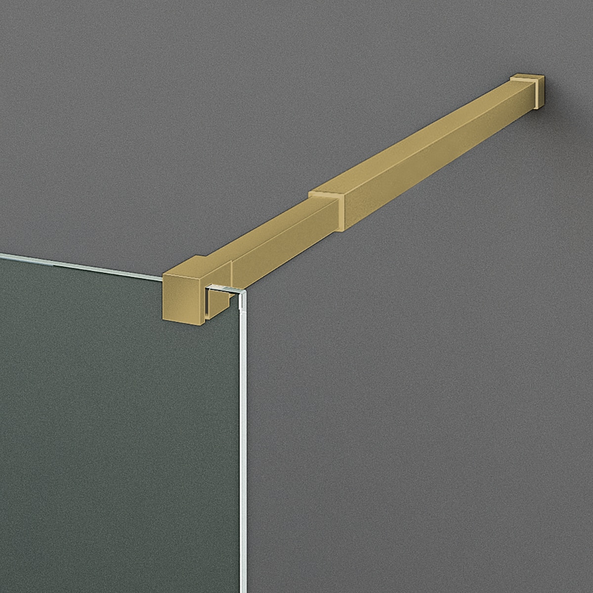 Imagen 3 de Mampara de ducha con panel fijo Módena-6 CC Ibermampara - Oro De 80 cm Oro