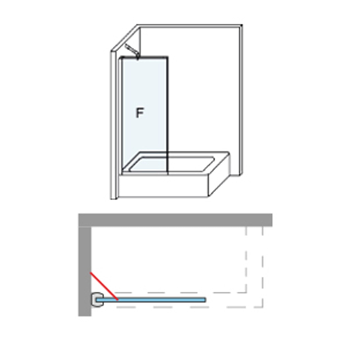 Imagen 4 de Mampara de bañera con panel fijo Módena-6 CC Ibermampara - Oro 120 cm Oro