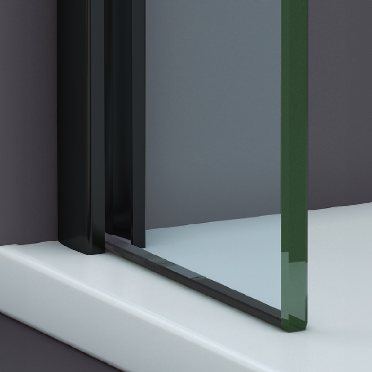 Mampara de bañera con panel fijo Módena-6 E Ibermampara - Negro mate 80 cm Negro mate-2