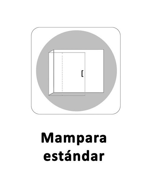 Mampara de bañera con panel fijo Módena-6 E Ibermampara - Negro mate 80 cm Negro mate-5