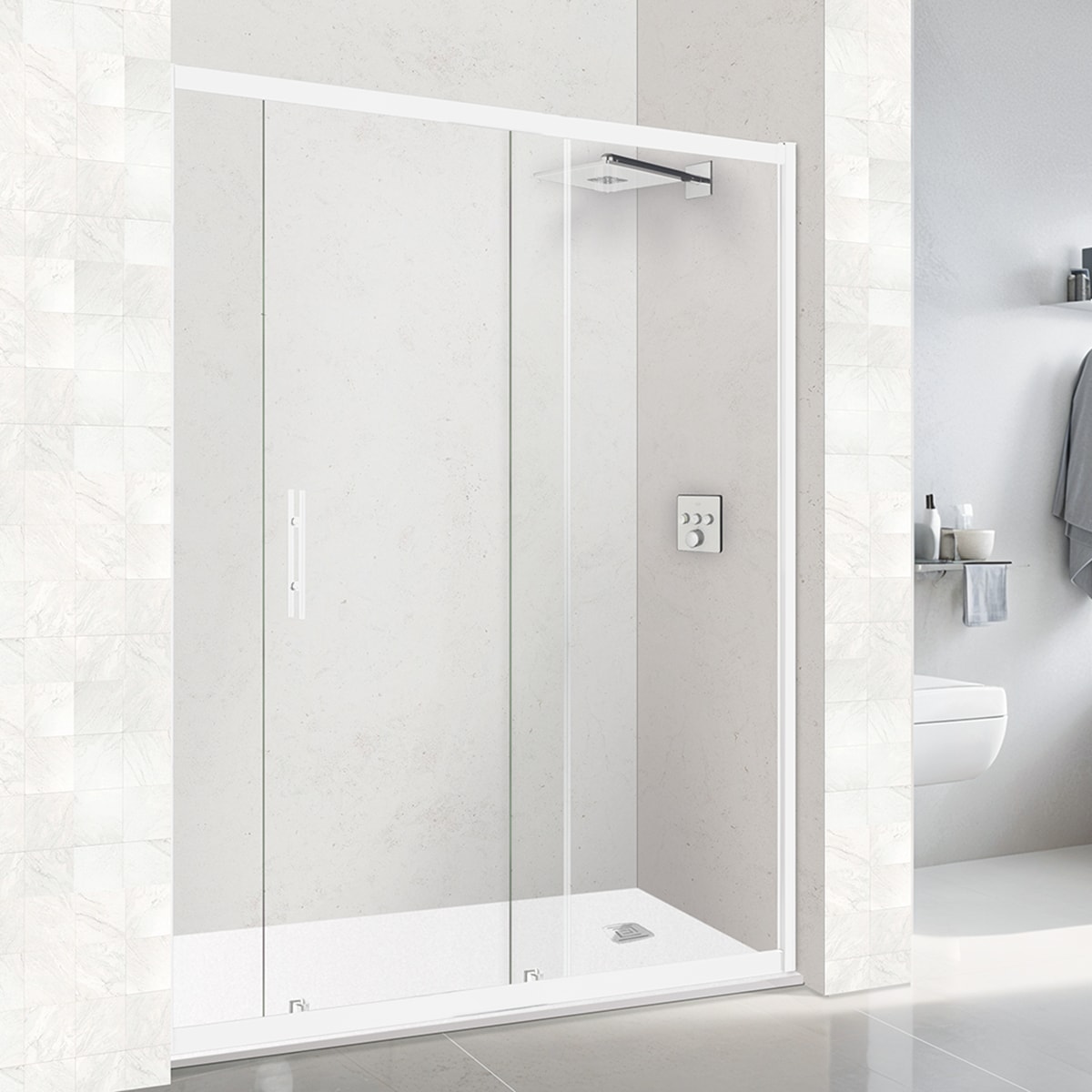 Mampara de ducha frontal Corona 2P Ibermampara Blanco-1