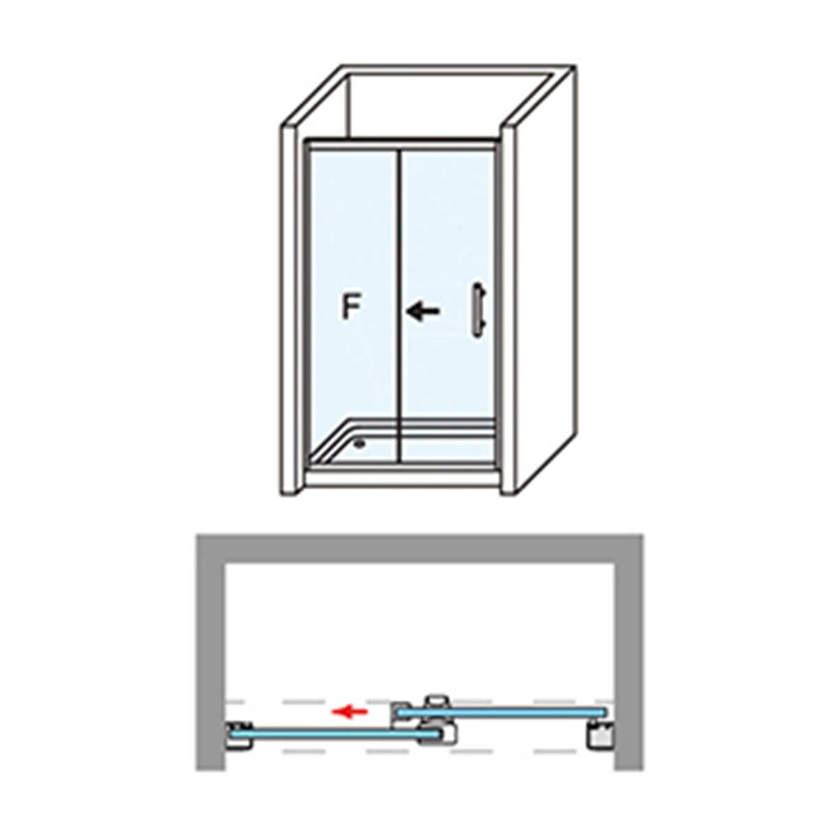 Mampara de ducha frontal Corona 2P Ibermampara Blanco-4