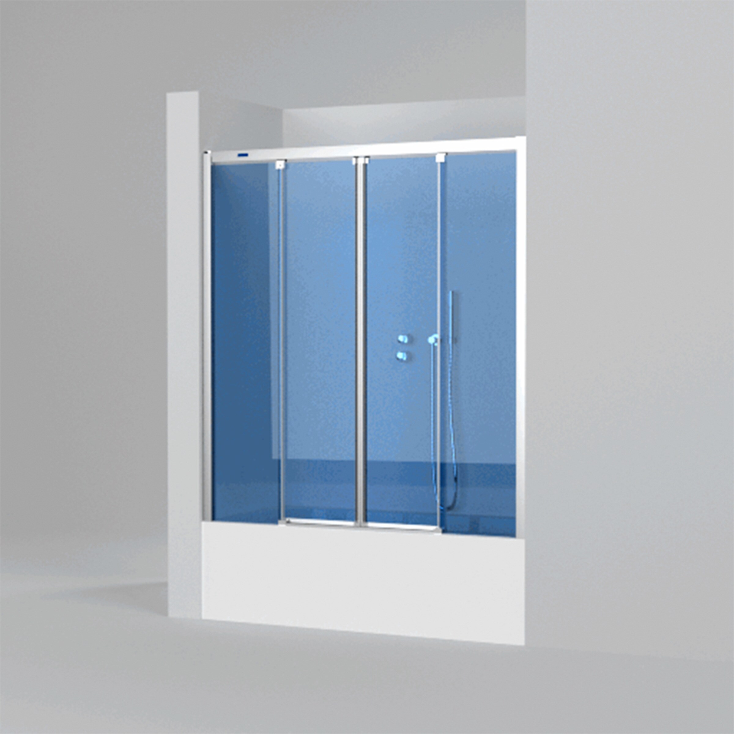 Mampara Bañera frontal D3 Gredel 2F+2P Duscholux - Platino De 116 a 140 cm Platino-4