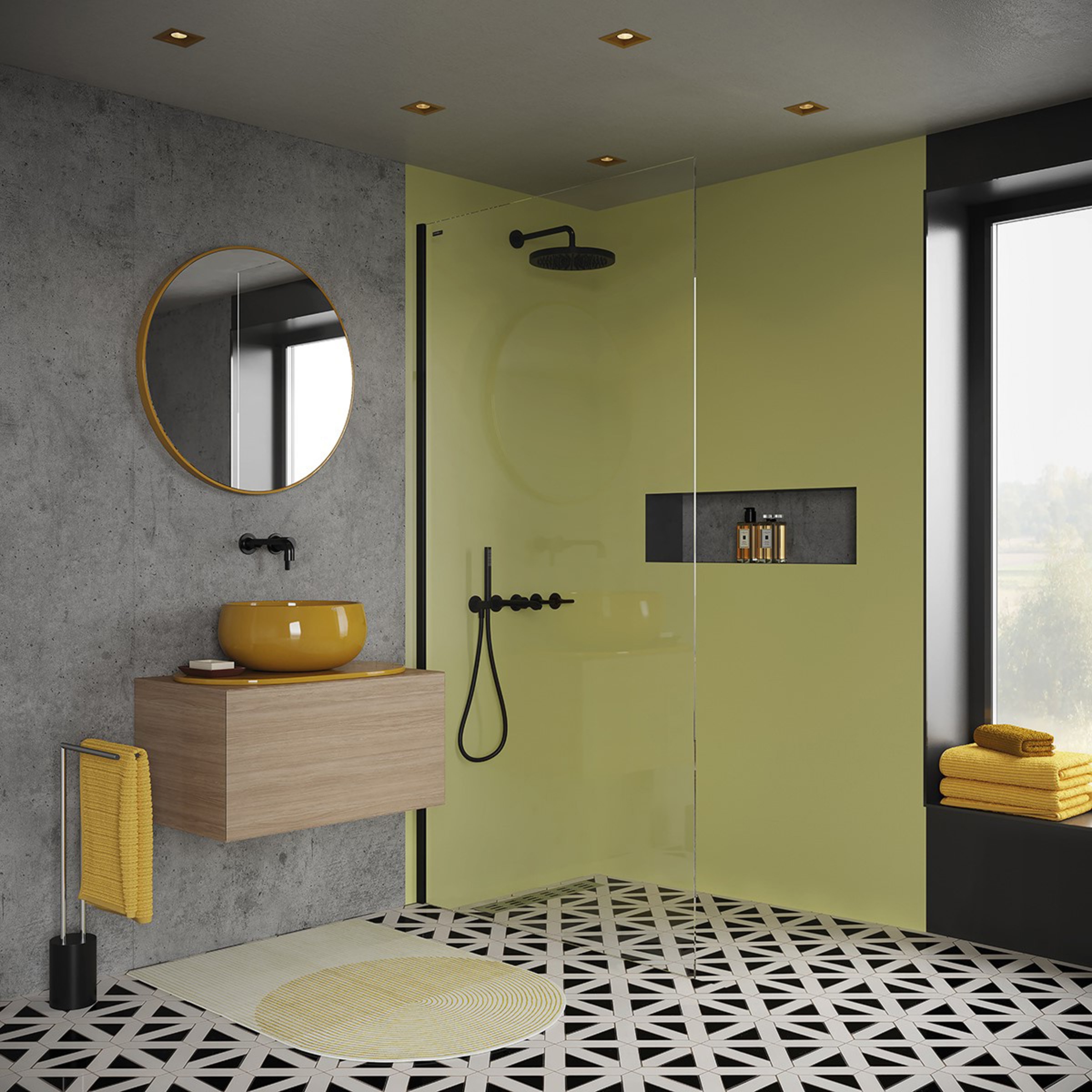 Imagen 0 de Panel fijo Ducha D4 Fly Izquierdo Duscholux Oro