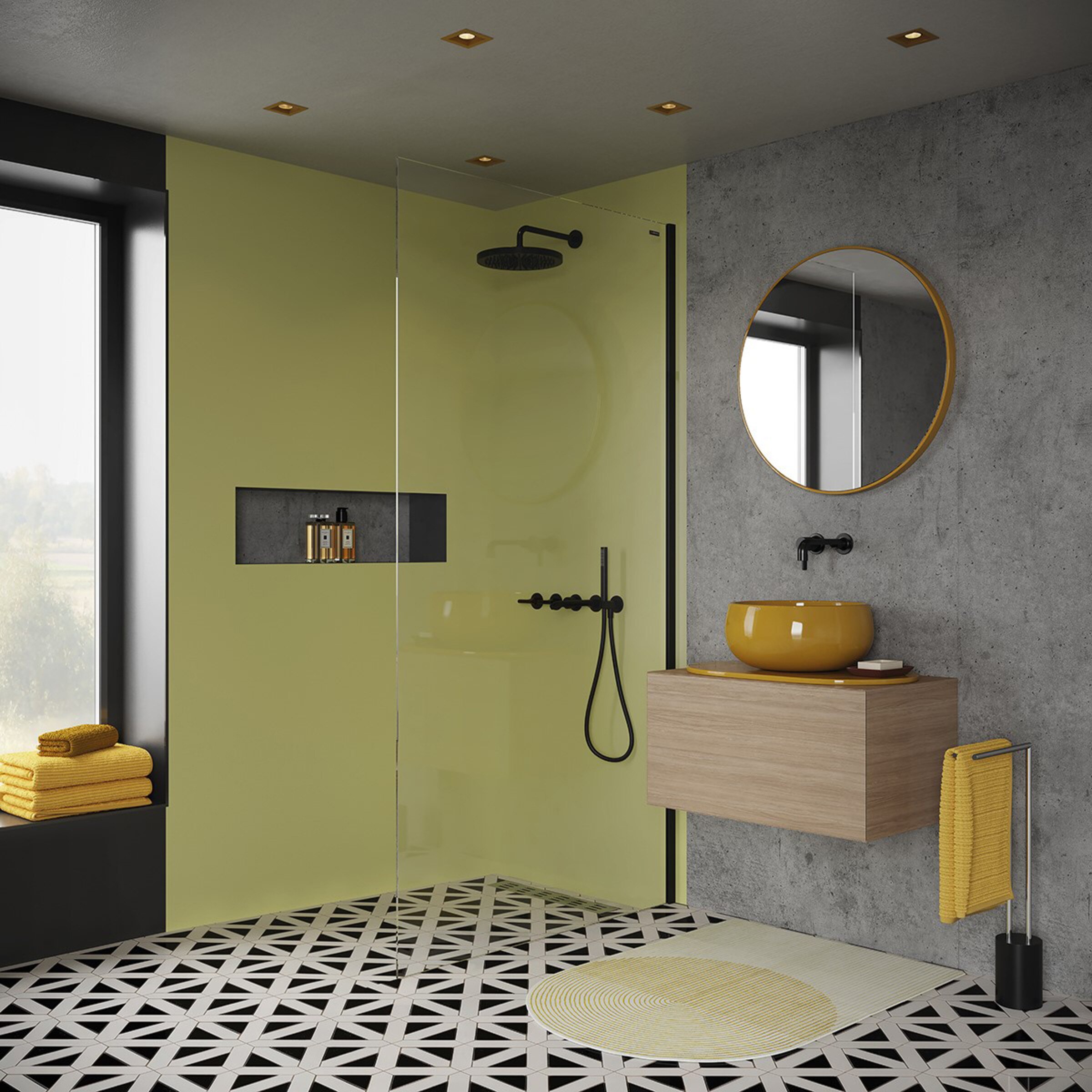 Imagen 0 de Panel fijo Ducha D4 Fly Derecho Duscholux Oro